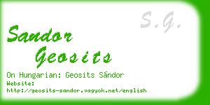 sandor geosits business card