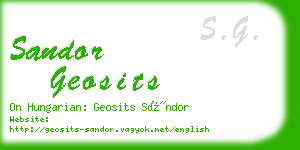sandor geosits business card